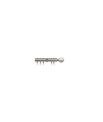 25-28mm   Crystal End Metal Curtain Pole Set - Satin Silver - image 1