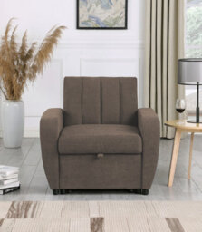 Mattress Guru Gibson Modern And Versatile Fabric 1 Seater Chair Bed, Living Room Furniture, Guest Bed, Brown - thumbnail 4