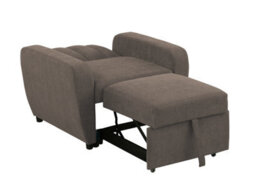 Mattress Guru Gibson Modern And Versatile Fabric 1 Seater Chair Bed, Living Room Furniture, Guest Bed, Brown - thumbnail 3