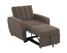 Mattress Guru Gibson Modern And Versatile Fabric 1 Seater Chair Bed, Living Room Furniture, Guest Bed, Brown - thumbnail 2