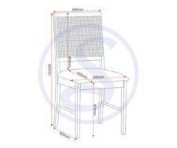 Seconique Ellis Pair Of Chairs In Oak Effect With Rattan Back And Grey Fabric - thumbnail 4