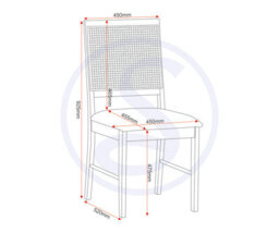 Seconique Ellis Pair Of Chairs In Oak Effect With Rattan Back And Grey Fabric - thumbnail 9