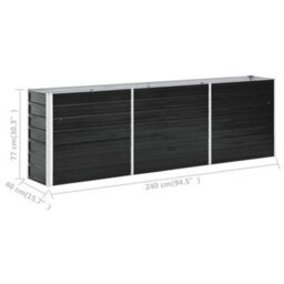 Walplus Garden Raised Bed Galvanised Steel 240X40X77 Cm Anthracite - thumbnail 8