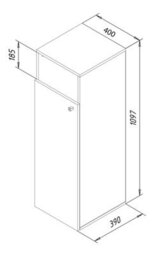 Vcm Bathroom Furniture High Cabinet Dreso White H. 110 X W. 40 X D. 39 Cm - thumbnail 3