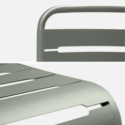 Sweeek - Pair Of Steel And Stackable Garden Chairs Amelia Khaki Green 44X52X79 Cm - thumbnail 3