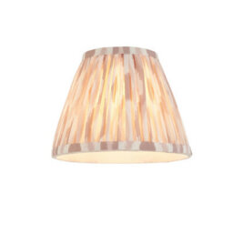 Luminosa Lighting Luminosa Dome Arc Brushed Aged Brass Plate Wall Light With Neutral Print Fabric Ikat Shade 16Cm B22 - thumbnail 6