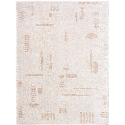 Livabliss Fossay Shaggy-Washable Beige Modern Hig Pile Living Bedroom Rug 140 X 200 Cm Easy Care, Non Shedding - image 1