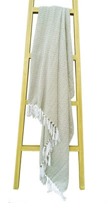 Regal Pure Cotton Throw In Ochre, 178 X 254Cm