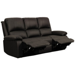 Comfy Living Reclining Faux Leather Sofa In Brown 3 Piece - thumbnail 2