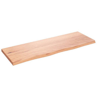 Berkfield Wall Shelf Light Brown 80X30X2 Cm Treated Solid Wood Oak - image 1