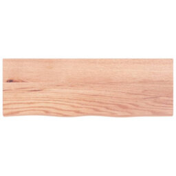 Berkfield Wall Shelf Light Brown 80X30X2 Cm Treated Solid Wood Oak - thumbnail 2
