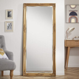 The Online Mirror Shop Leaner Mirror Highbury Bevelled Edge Glass Rectangle Full Length With Antique Gold Frame- H 165Cm X W 74Cm For Hanging In Bedroom - thumbnail 2