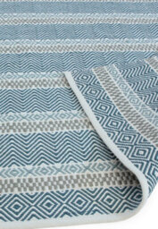 Blue Outdoor Rug, Geometric Striped Stain-Resistant Rug For Patio Decks Garden, 2mm Modern Outdoor Rug-160Cm X 230Cm - thumbnail 5