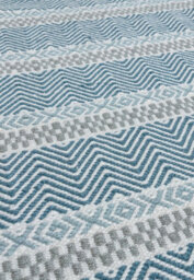 Blue Outdoor Rug, Geometric Striped Stain-Resistant Rug For Patio Decks Garden, 2mm Modern Outdoor Rug-160Cm X 230Cm - thumbnail 3