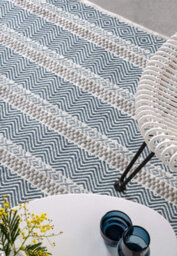 Blue Outdoor Rug, Geometric Striped Stain-Resistant Rug For Patio Decks Garden, 2mm Modern Outdoor Rug-160Cm X 230Cm - thumbnail 2