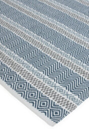 Blue Outdoor Rug, Geometric Striped Stain-Resistant Rug For Patio Decks Garden, 2mm Modern Outdoor Rug-160Cm X 230Cm - thumbnail 6