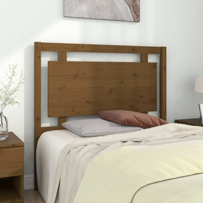 Berkfield Bed Headboard Honey Brown 105.5X4X100 Cm Solid Pine Wood - image 1