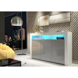 Creative Furniture Aether Sideboard 155Cm - White & Grey Gloss Doors And Led Lights - thumbnail 6
