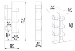 Decorotika Lusia 4-Tier Bookcase Shelving Unit Oak - thumbnail 5