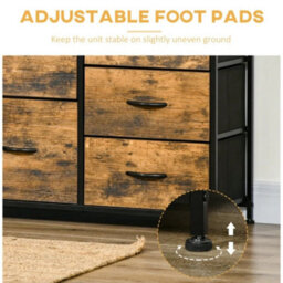 Industrial Storage Sideboard Rustic Chest Drawers Metal Side Display Cabinet - thumbnail 4