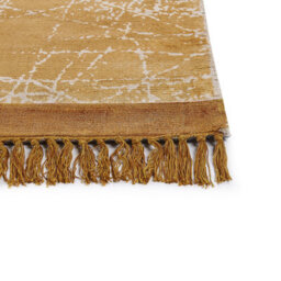 Beliani Handwoven Modern Glam Area Rug Orange And White Stripes 80 X 150 Cm - thumbnail 3
