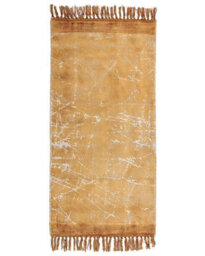 Beliani Handwoven Modern Glam Area Rug Orange And White Stripes 80 X 150 Cm - thumbnail 1