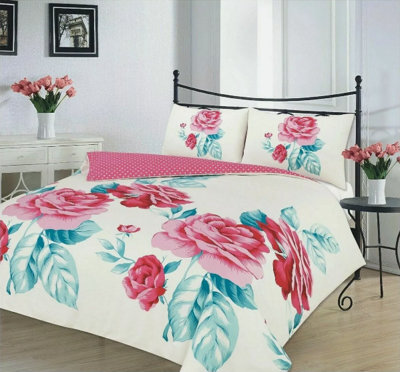 Homes & Linen Isabella Printed Floral Duvet Cover Quilt Cover Bedding Set With Pillow Case