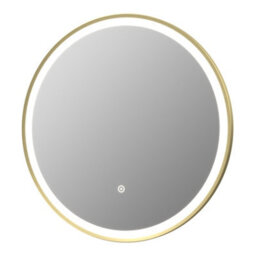 Affine Round Led Mirror Illuminated Touch Bathroom Demister Mains Brushed Brass 800mm - thumbnail 3
