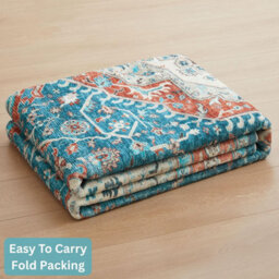 Ameha Regal Cashmere Rug Extra Large Hallway & Kitchen Area Runner Nonslip Stain Resistant Thick Pile Carpet (Blue Rust, 80X300Cm) - thumbnail 8