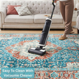 Ameha Regal Cashmere Rug Extra Large Hallway & Kitchen Area Runner Nonslip Stain Resistant Thick Pile Carpet (Blue Rust, 80X300Cm) - thumbnail 7