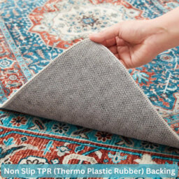 Ameha Regal Cashmere Rug Extra Large Hallway & Kitchen Area Runner Nonslip Stain Resistant Thick Pile Carpet (Blue Rust, 80X300Cm) - thumbnail 4