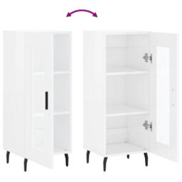 Berkfield Sideboard High Gloss White 34.5X34X90 Cm Engineered Wood - thumbnail 9