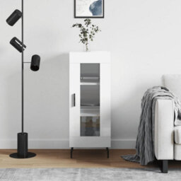 Berkfield Sideboard High Gloss White 34.5X34X90 Cm Engineered Wood - thumbnail 1