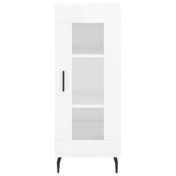 Berkfield Sideboard High Gloss White 34.5X34X90 Cm Engineered Wood - thumbnail 5