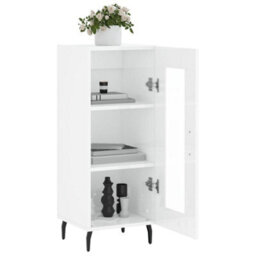 Berkfield Sideboard High Gloss White 34.5X34X90 Cm Engineered Wood - thumbnail 4