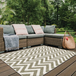 The Rugs Duo Weave Collection Outdoor Rugs In Zigzag Design - thumbnail 4