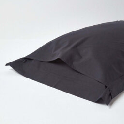 Homescapes Black Egyptian Cotton Oxford Pillowcase 200 Tc - thumbnail 3