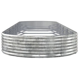 Berkfield Garden Planter Powder-Coated Steel 523X140X36 Cm Silver - thumbnail 4