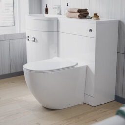 Nes Home White 1100mm Left Hand Side Sink Combination Vanity Unit Rimless Toilet - thumbnail 4