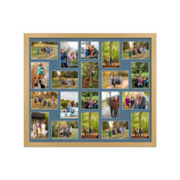 AK Frames 80X70Cm Country Pine Classic Multi Photo Frame With Pompadour Mount - Holds 20 Apertures (18X) 6X4, (2X) 4X4 Photos - thumbnail 1
