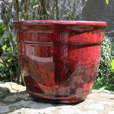 Anglo Eastern Trading Co 33Cm Ardente Planter Ruby Red Planter Pot