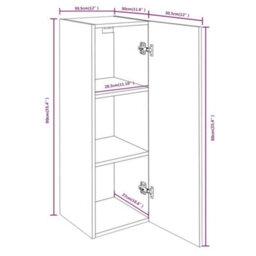 Berkfield Tv Cabinet Smoked Oak 30.5X30X90 Cm Engineered Wood - thumbnail 9