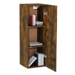 Berkfield Tv Cabinet Smoked Oak 30.5X30X90 Cm Engineered Wood - thumbnail 8