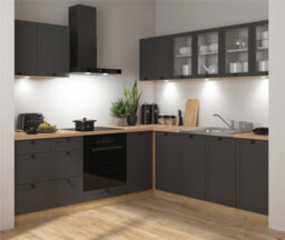 Impact Furniture Kitchen Wall Cabinet 500mm Unit Modern Complete Cupboard Shaker Dark Grey 50Cm 1 Door Junona - thumbnail 2