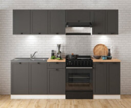 Impact Furniture Kitchen Wall Cabinet 500mm Unit Modern Complete Cupboard Shaker Dark Grey 50Cm 1 Door Junona - thumbnail 4