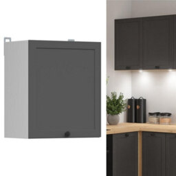 Impact Furniture Kitchen Wall Cabinet 500mm Unit Modern Complete Cupboard Shaker Dark Grey 50Cm 1 Door Junona - thumbnail 1