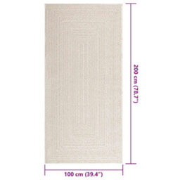 Vidaxl Rug Zizur Cream 100X200 Cm Jute Look Indoor And Outdoor - thumbnail 9