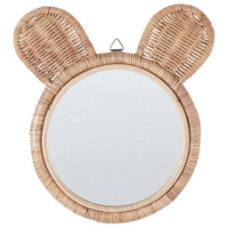 Beliani Wall Mirror Ashanti 30 Cm 33 Cm Rattan Natural - thumbnail 1