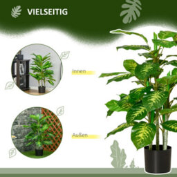 Artificial Plant, Plastic Plant, Cement Pot, Indoor And Outdoor, 95 Cm, Green - thumbnail 7