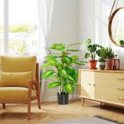 Artificial Plant, Plastic Plant, Cement Pot, Indoor And Outdoor, 95 Cm, Green - thumbnail 8